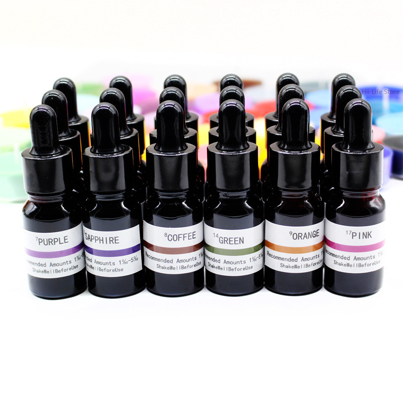 Resin Pigment Set - 10ml Płynny Barwnik do Świec Wysoka